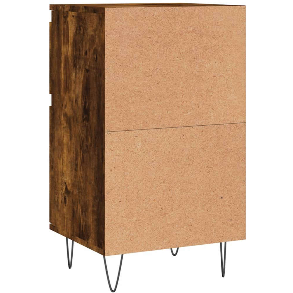 vidaXL Single Door Single Drawer Smoked Oak Sideboard Set of 2 Image 7