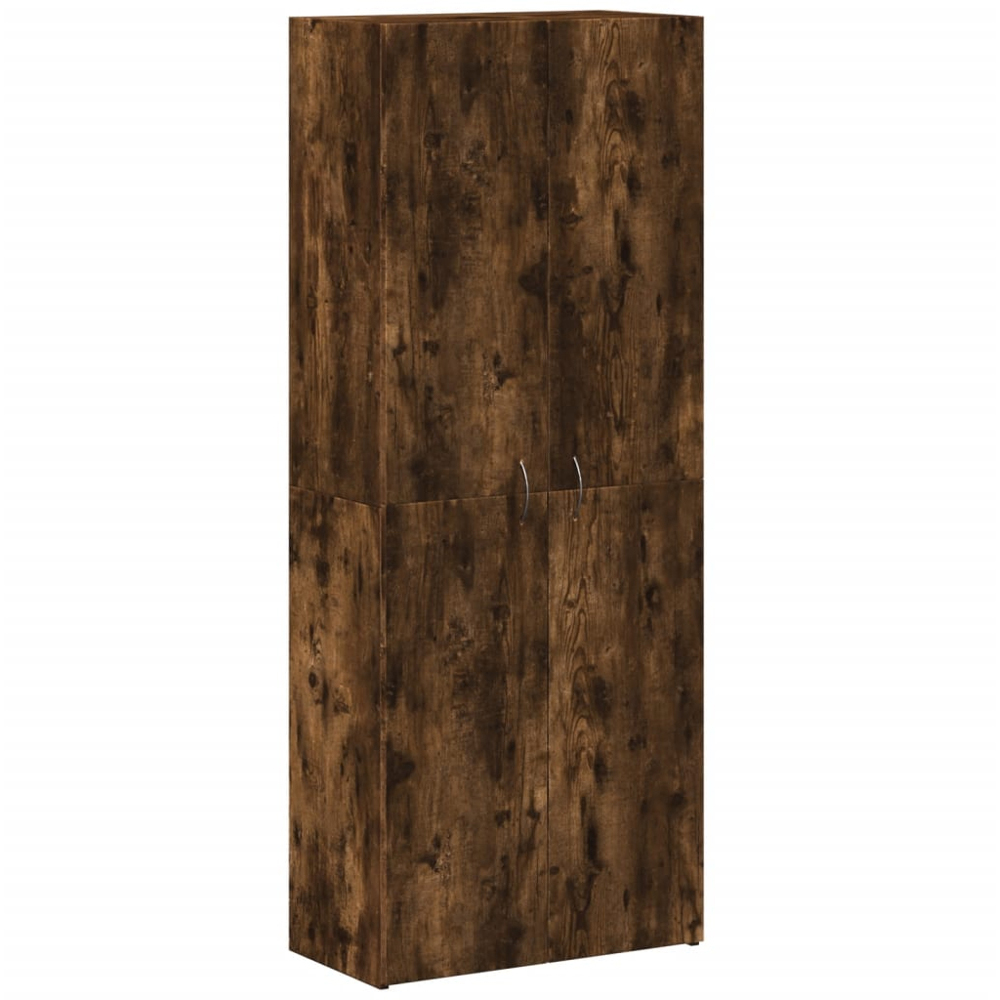 vidaXL 2 Door 4 Compartment Smoked Oak Tall File Cabinet Image 2
