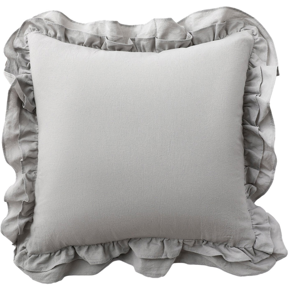Divante Amelie Ruffle Cushion - Grey Image 2