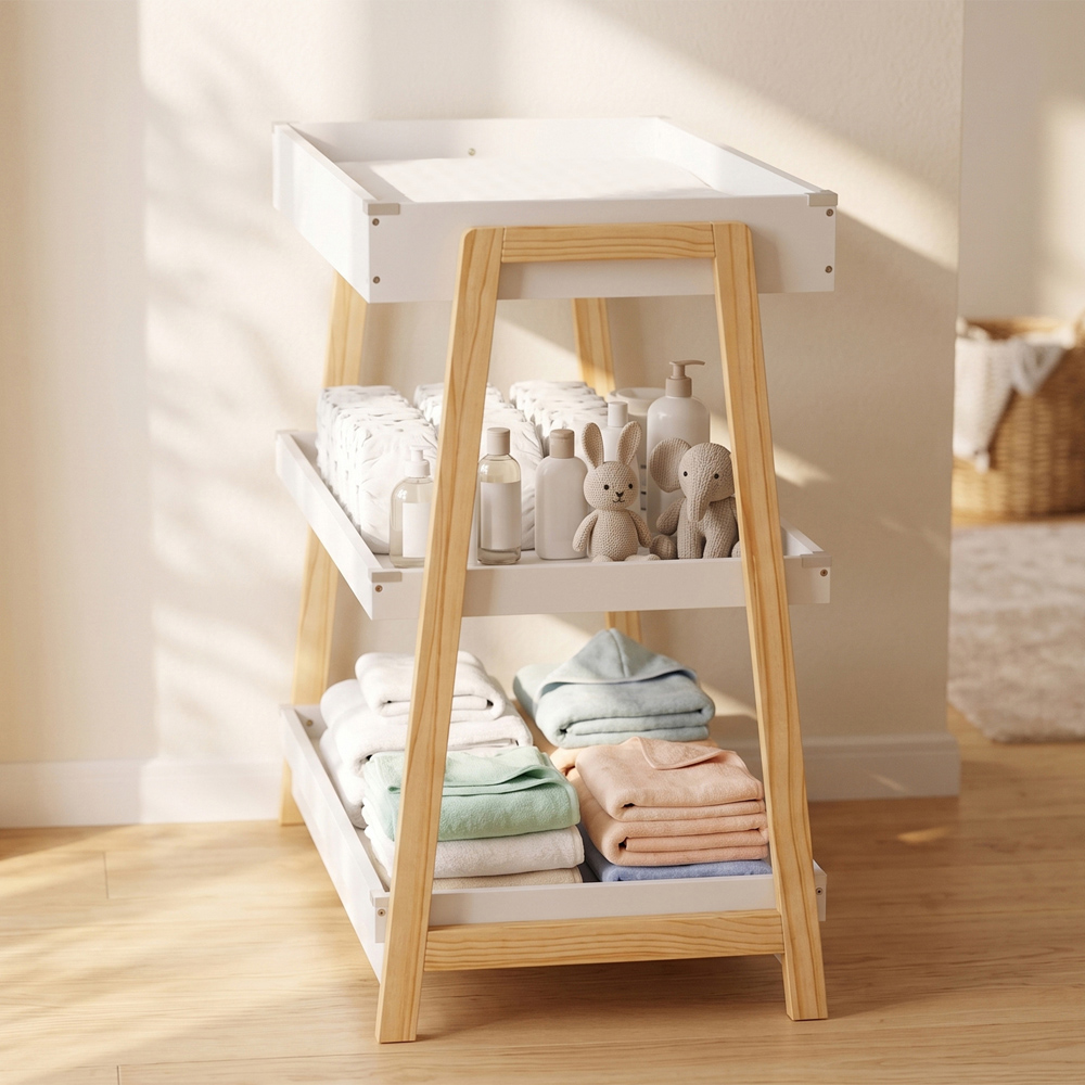AIYAPLAY 2 Shelf White Baby Changing Table Image 4