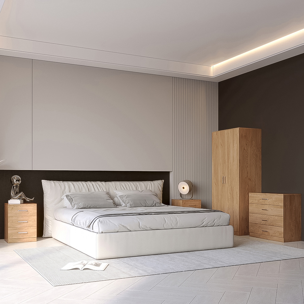 Seconique Dakota 2 Door Wardrobe Oak Effect Bedroom Furniture Set Image 1