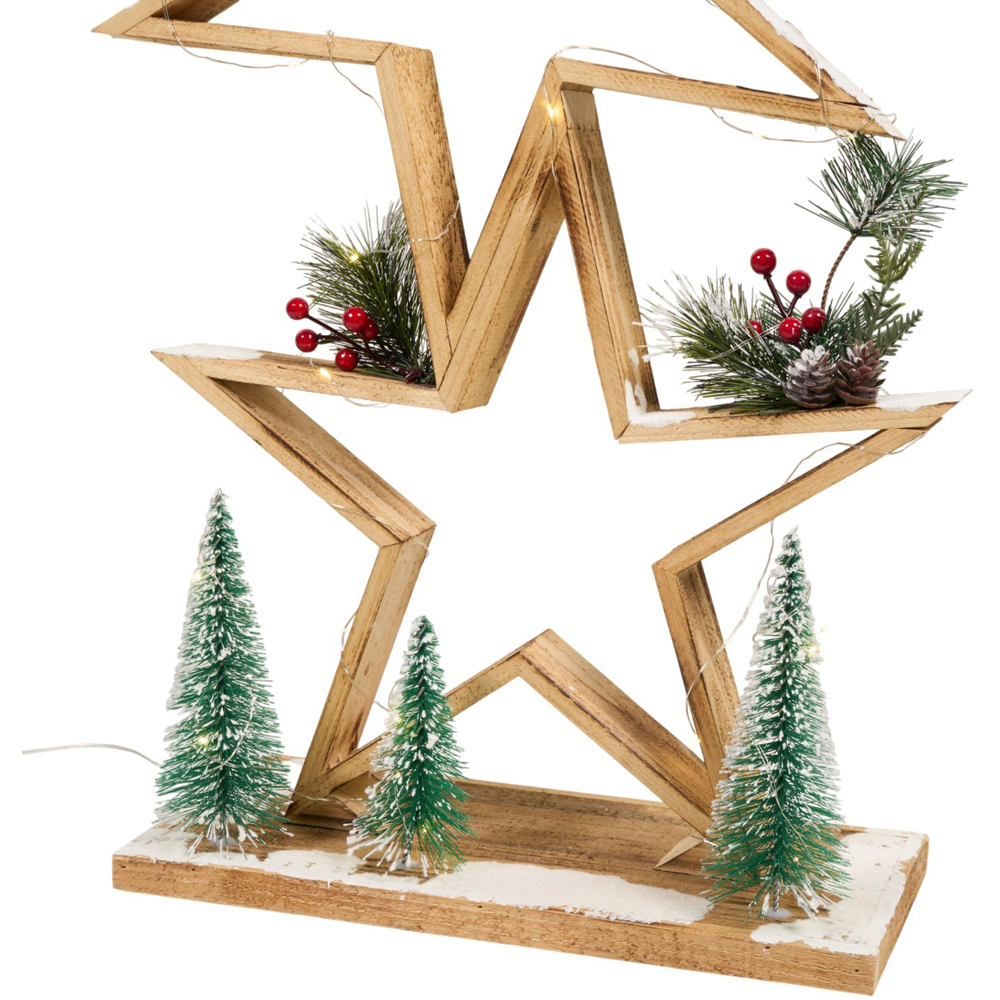 LED Stacking Wooden Star Decoration Image 5