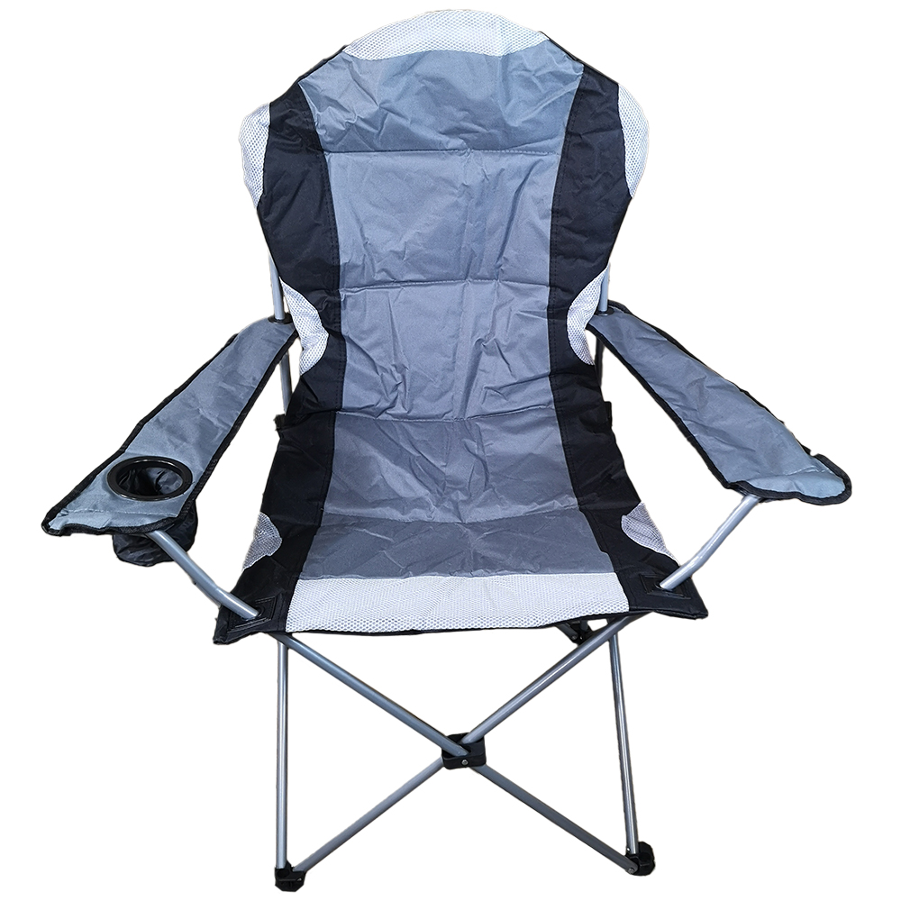 Samuel Alexander Grey Luxury Padded Folding Camping Chair Image 1