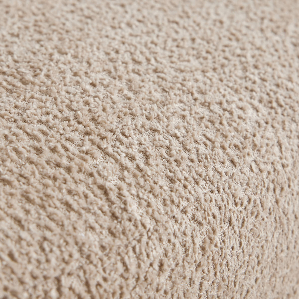 Home Source Natural Boucle Teddy Fur Barrel Accent Chair Image 4