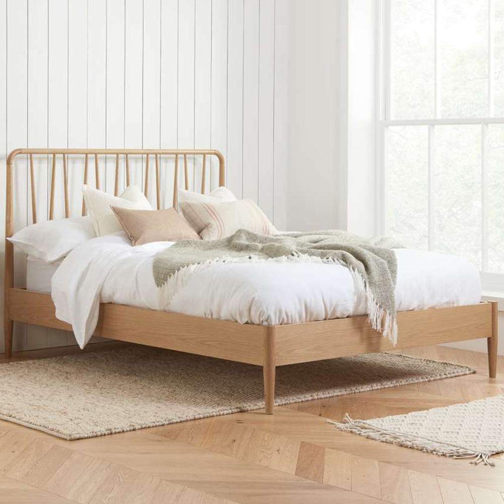Jesper King Size Oak Bed Frame Image 1