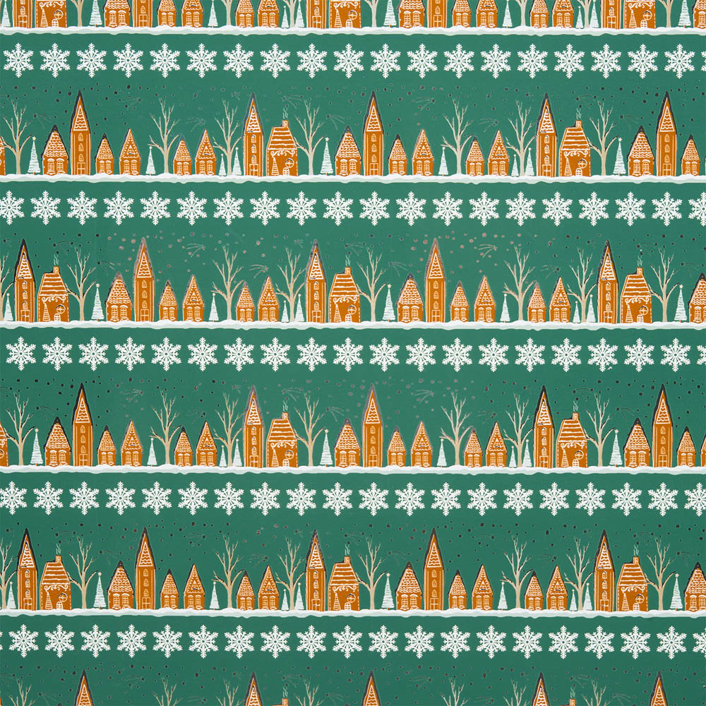 Gingerbread House Festive Gift Wrapping Paper Image 3