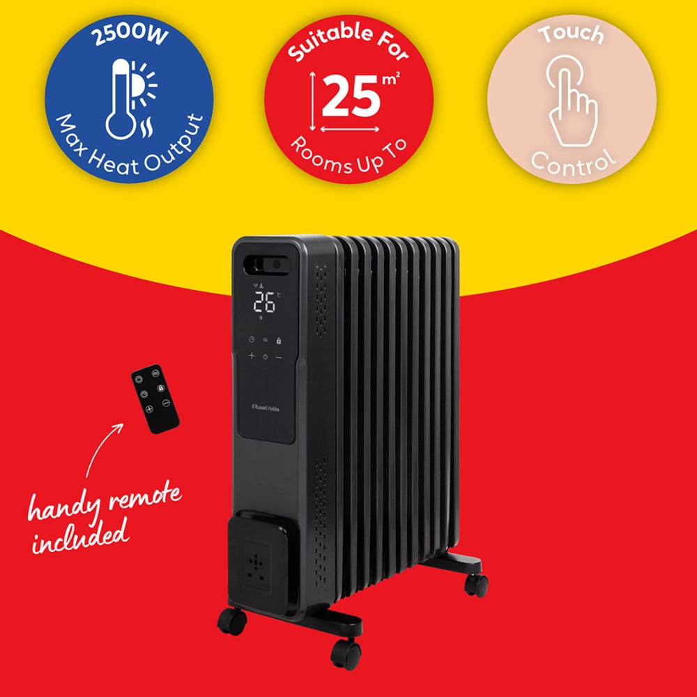 Russell Hobbs RHOFR2500MD 11 Fin Digital Oil Filled Radiator Touch Control 2500W Image 7