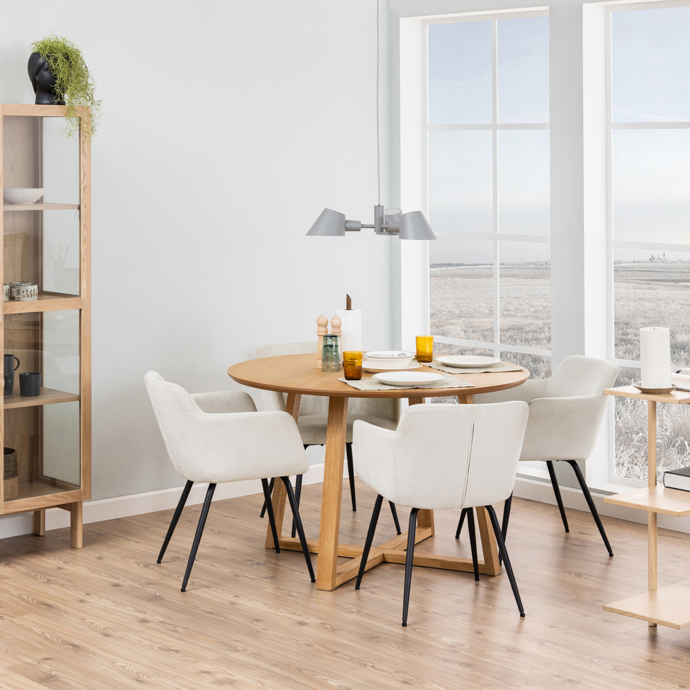 Florence Malika Round Dining Table Oak Image 7