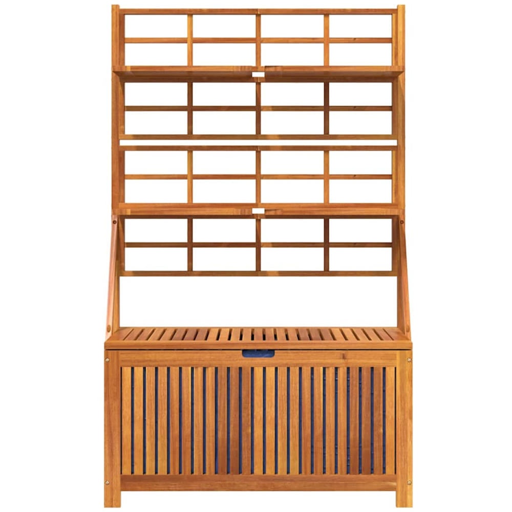 vidaXL 160 x 99 x 50cm Brown Acacia Wood Garden Storage Box with Trellis and Shelves Image 3