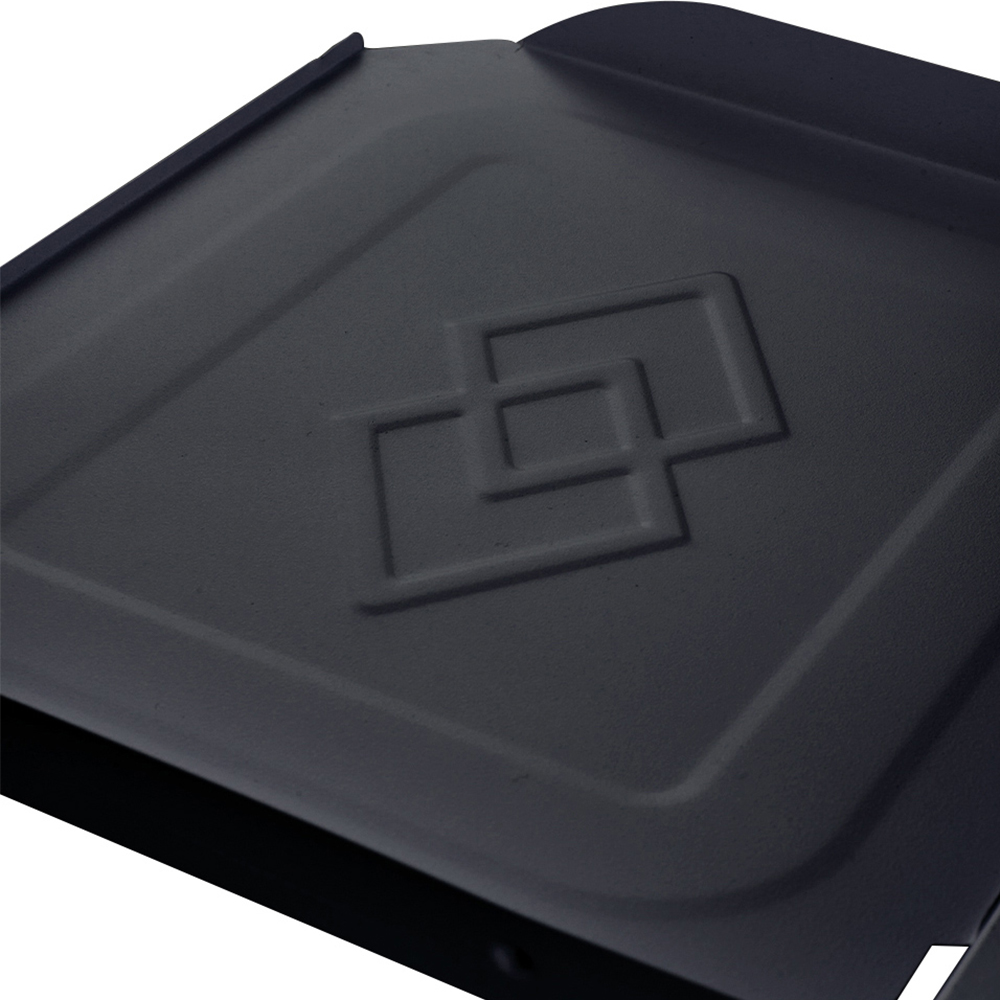 Living and Home Black Portable Outdoor Charcoal Grill with Folding Side Table Image 6
