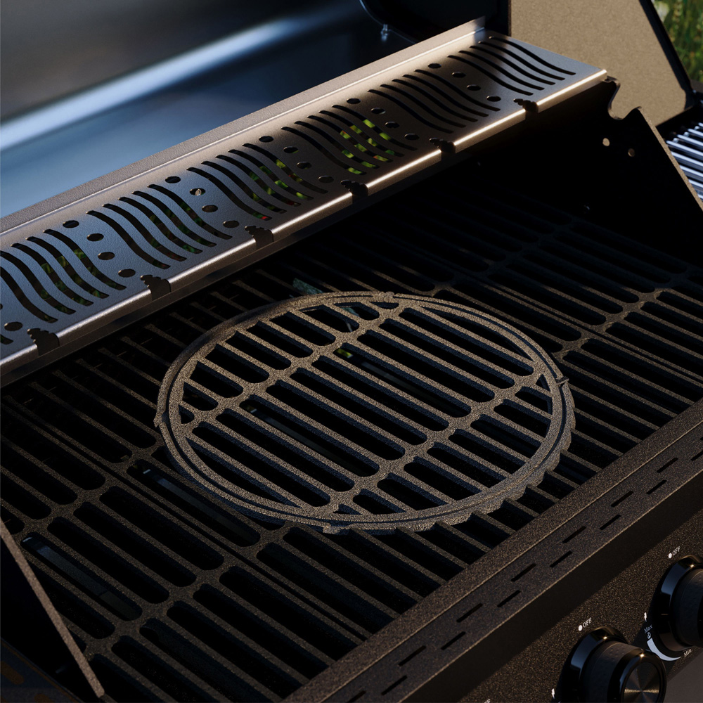Ottimo Pro 455 6 Burner Matt Grey Gas BBQ with Side Burner and Storage Cabinet Image 6