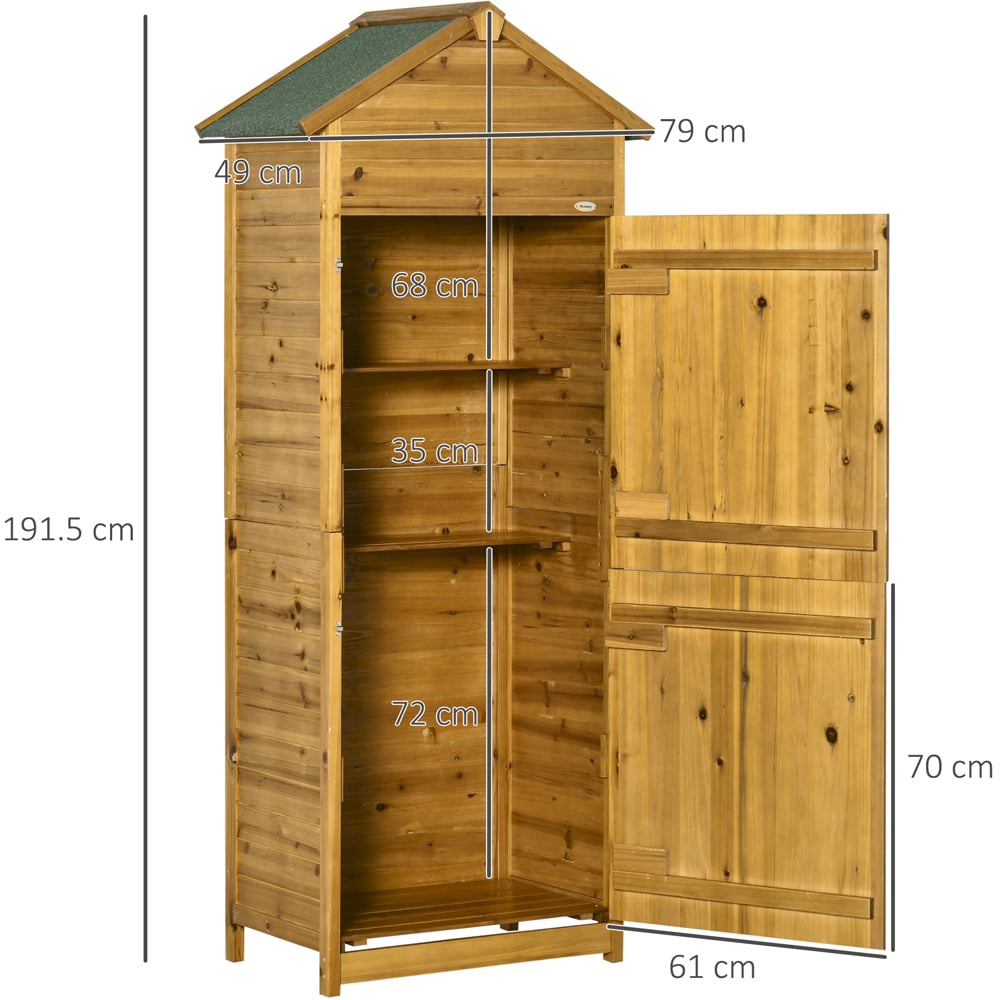 Outsunny 2.5 x 1.6ft Wood Effect Garden Shed Cabinet  Image 7