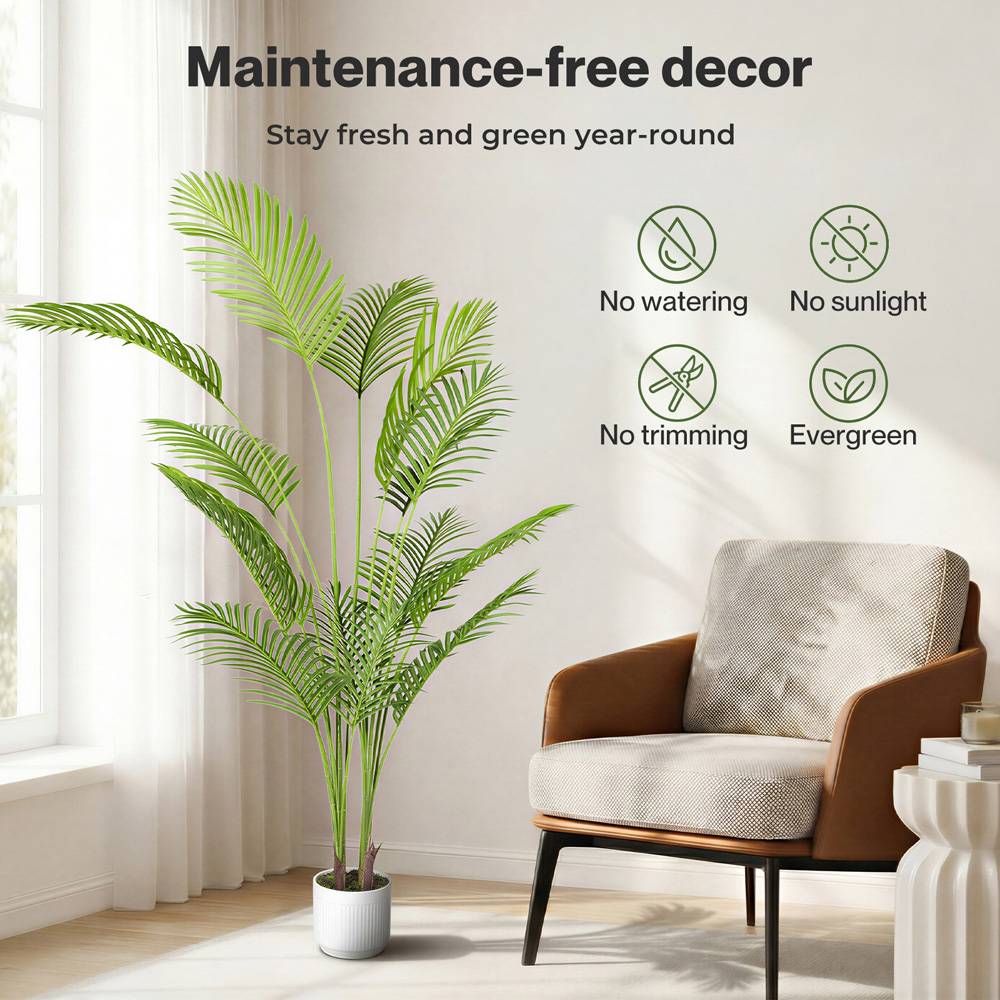 Levede Palm Artificial Tree in Pot 6ft Image 7