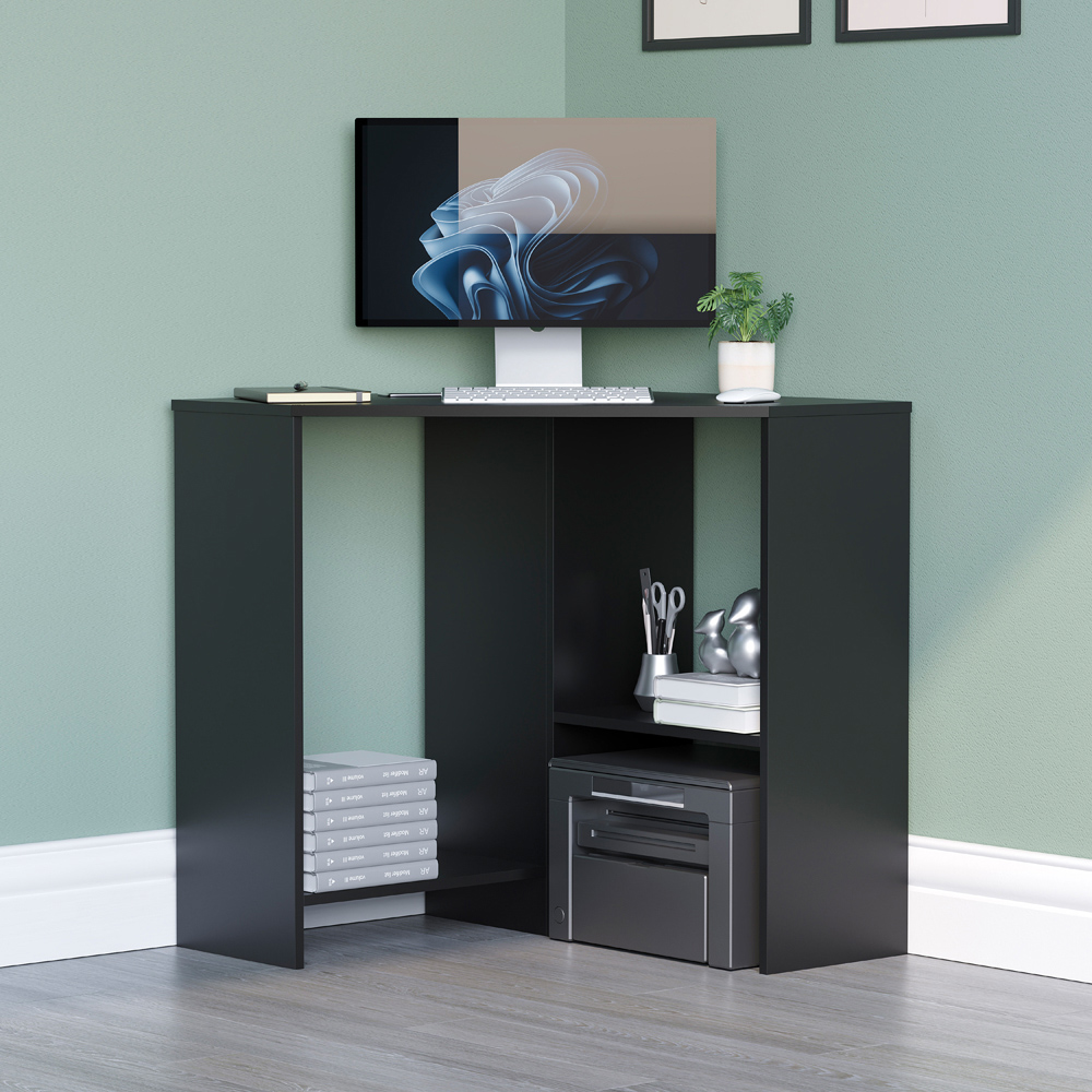 Vida Designs Hetton Corner Computer Desk Black Image 7