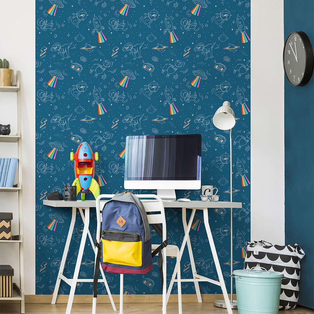 Muriva Space Explorer Blue Wallpaper Image 2