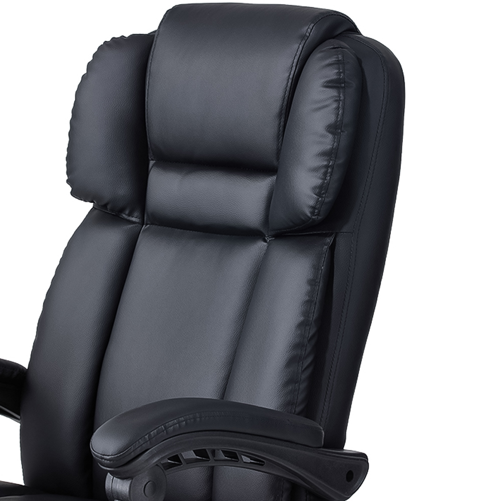 Living and Home Black PU Leather Massage and Heating Office Chair Image 5