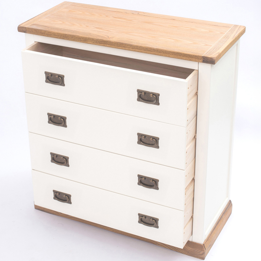 Tropea 4 Drawer Off White Chest of Drawers with Brass Drop Handles Image 4