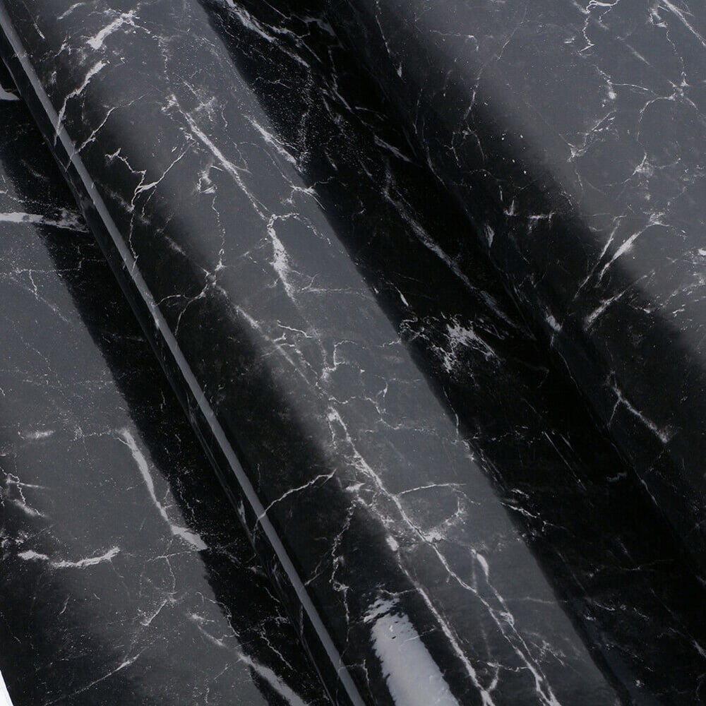 Living and Home Marble Black Waterproof Oilproof Self-Adhesive Countertop Wallpaper Image 3