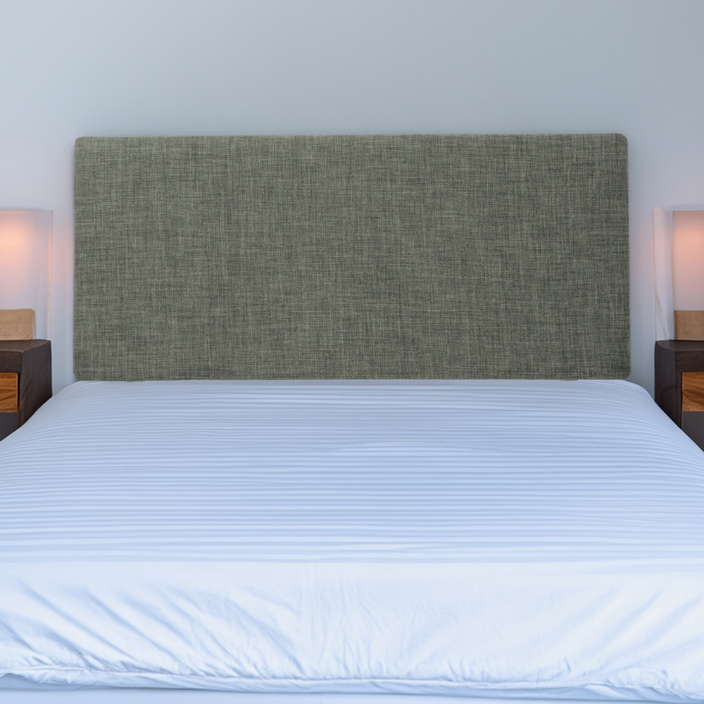 Bedmaster Valencia Double Charcoal Linen Plain Headboard Image 1