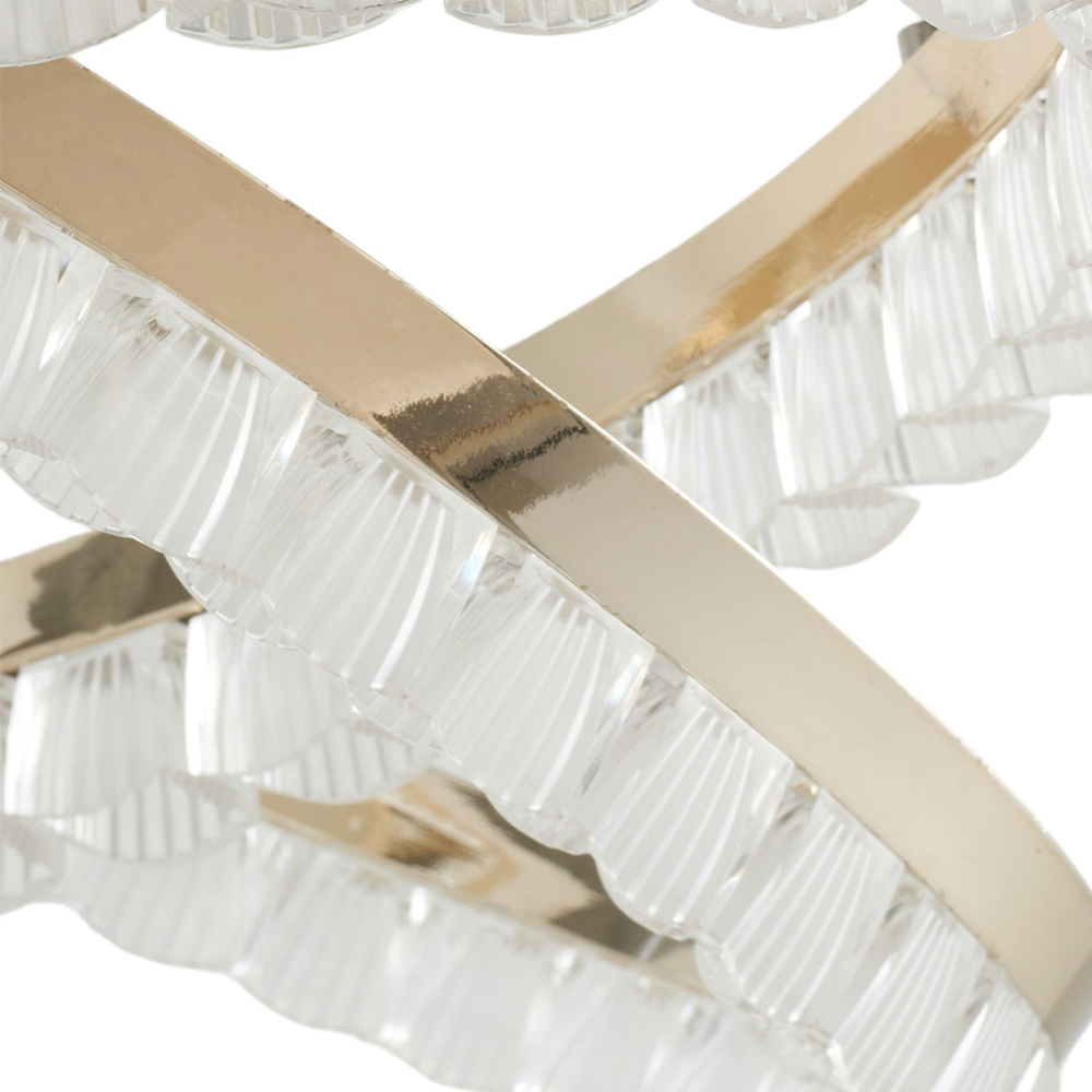 Living and Home Gold and Clear Interlocking Ring LED Pendant Light 60W Image 4