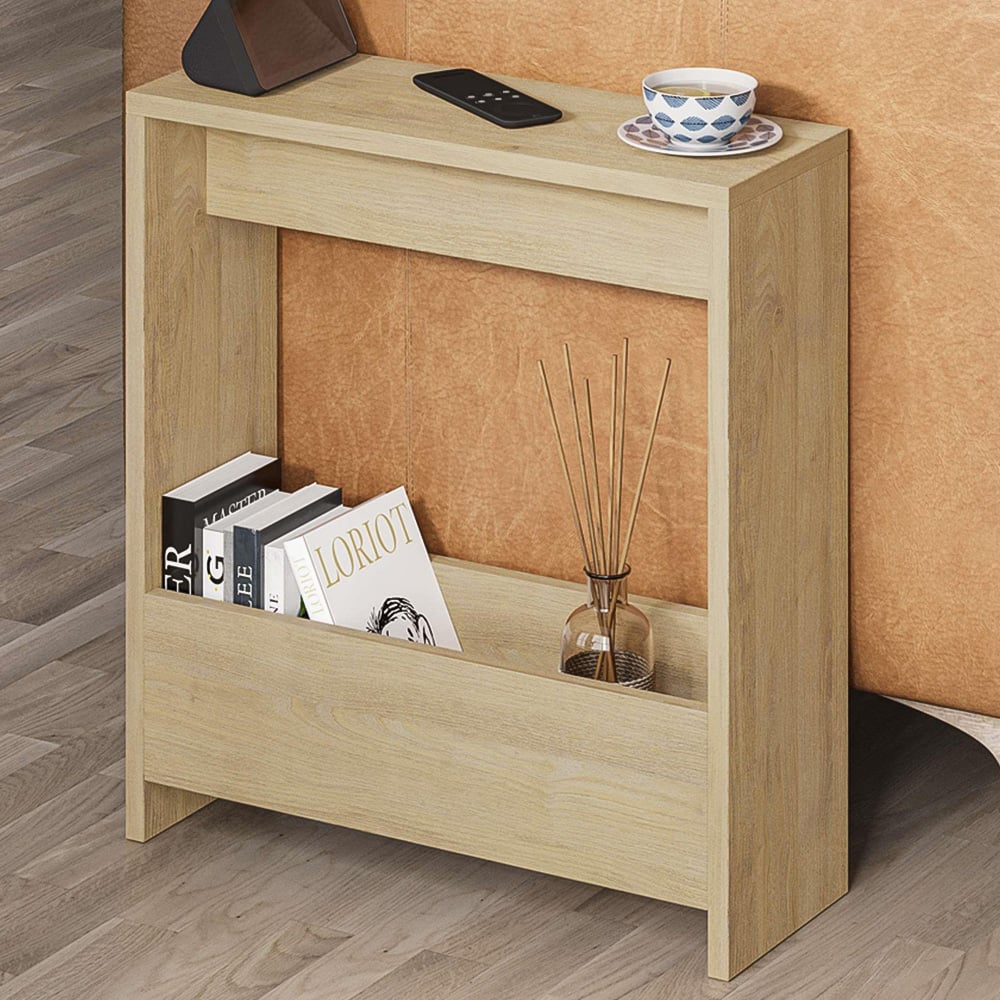 Decortie Simpi Single Shelf Oak Side Table Image 1