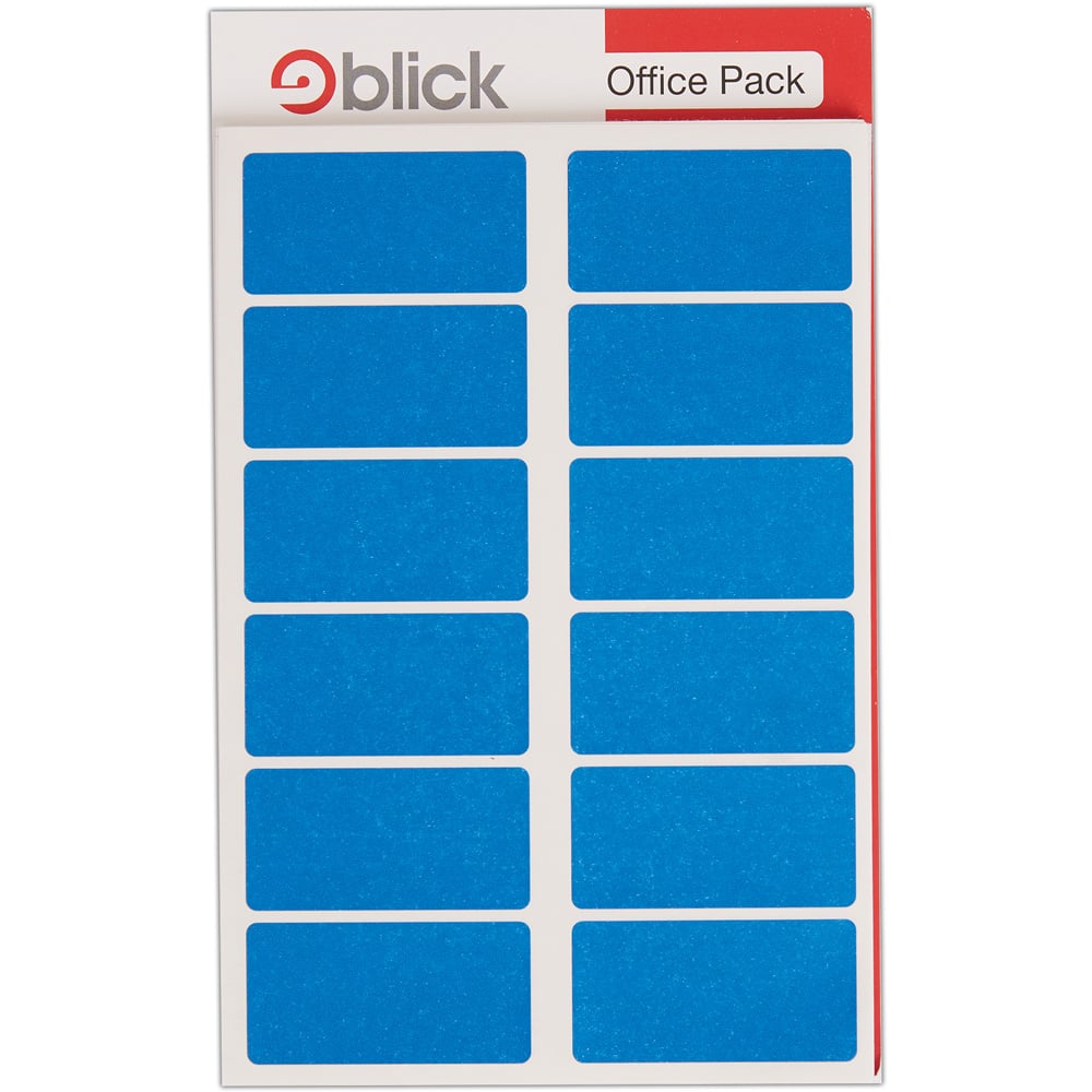 Blick Blue Rectangular Self Adhesive Office Stickers 25 x 50mm 320 Pack Image 1