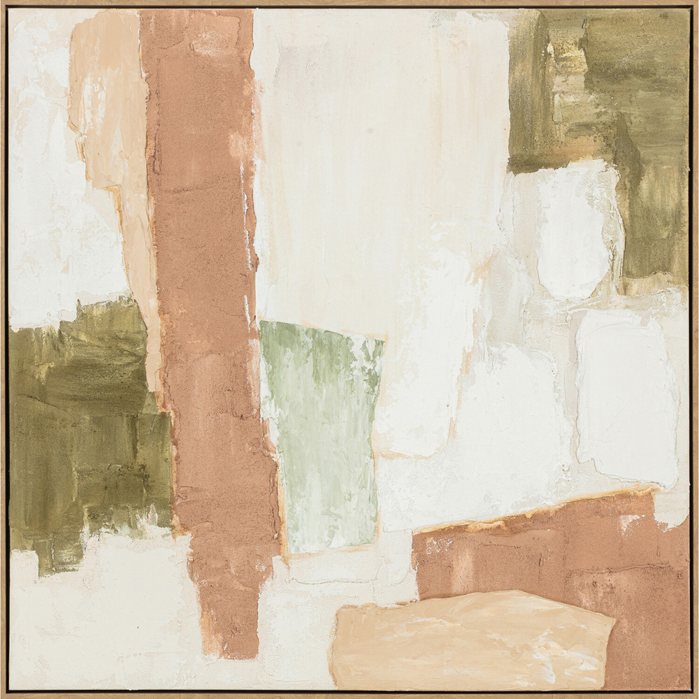 Patchwork Organic Tonal Framed Canvas Image 1