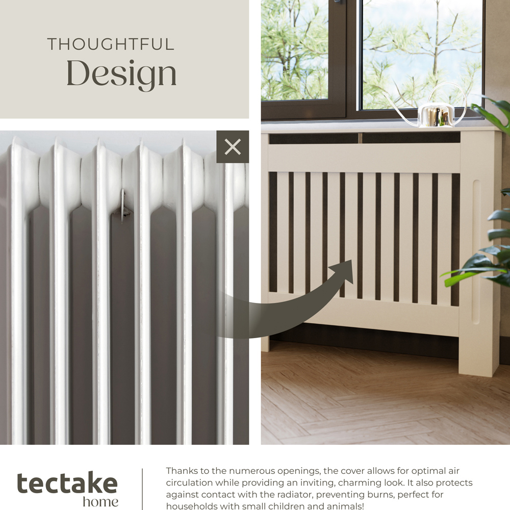 tectake Vila Louvre Style White Radiator Cover 172 x 82 x 19cm Image 5