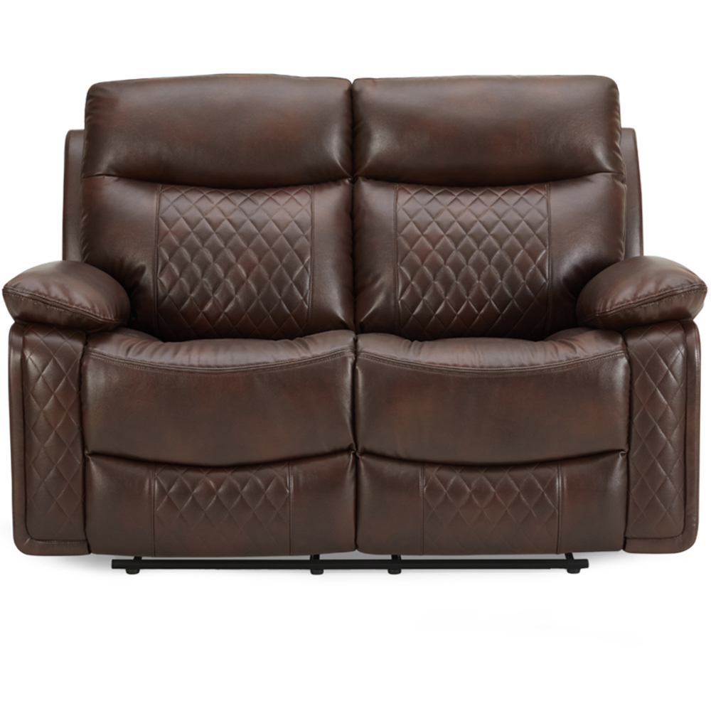 Home Detail Carson 2 Seater Brown Faux Leather Electric Recliner Sofa Image 3