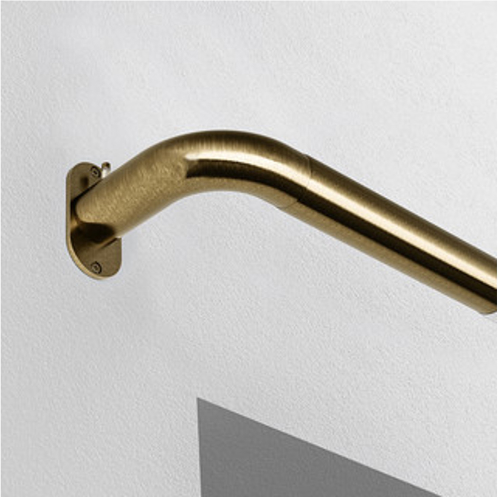 New Edge Blinds 170-300cm Antique Brass Room Darkening Extendable Curtain Pole Image 2