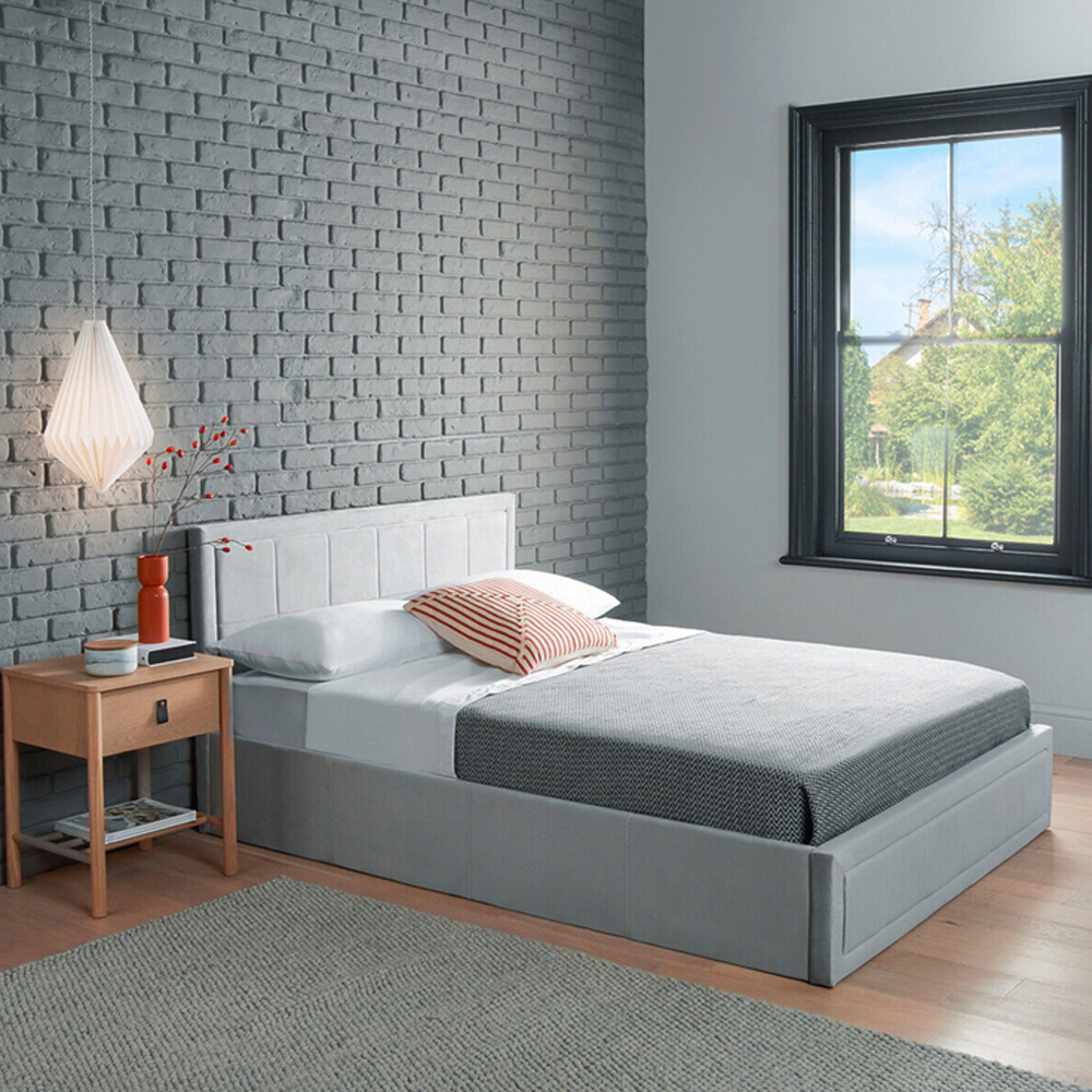 Home Treats Single Velvet Ottoman Bed Frame With Storage Image 3