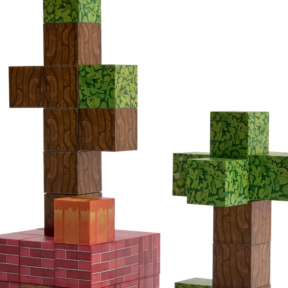 H&O Direct 63 Piece Forest Theme Magnetic Building Block Set Image 3
