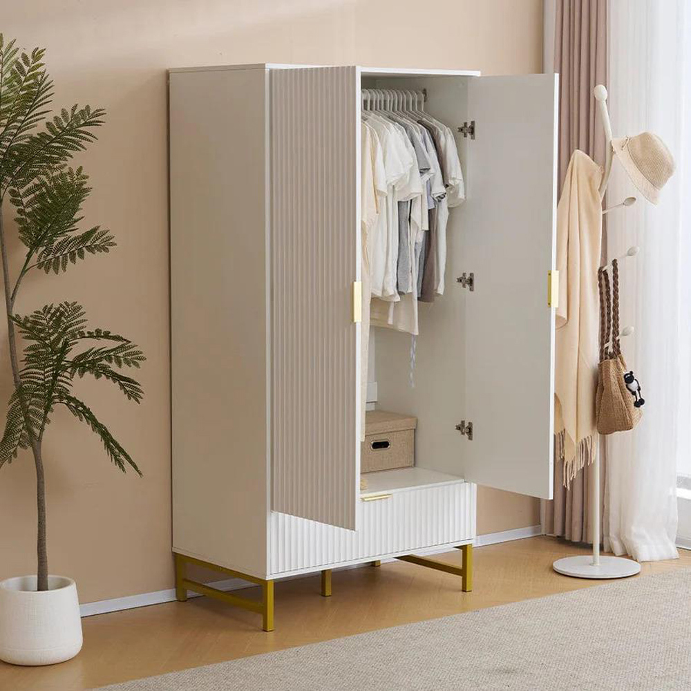 Kosy Koala 2 Door White and Gold Wardrobe Image 6