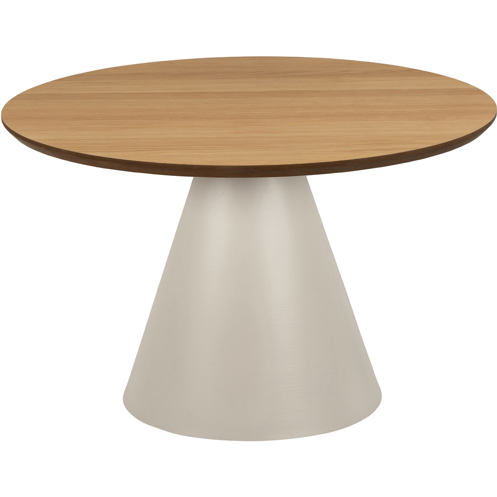 Florence Soli Oak and Grey Low Round Coffee Table 65 x 43cm Image 3
