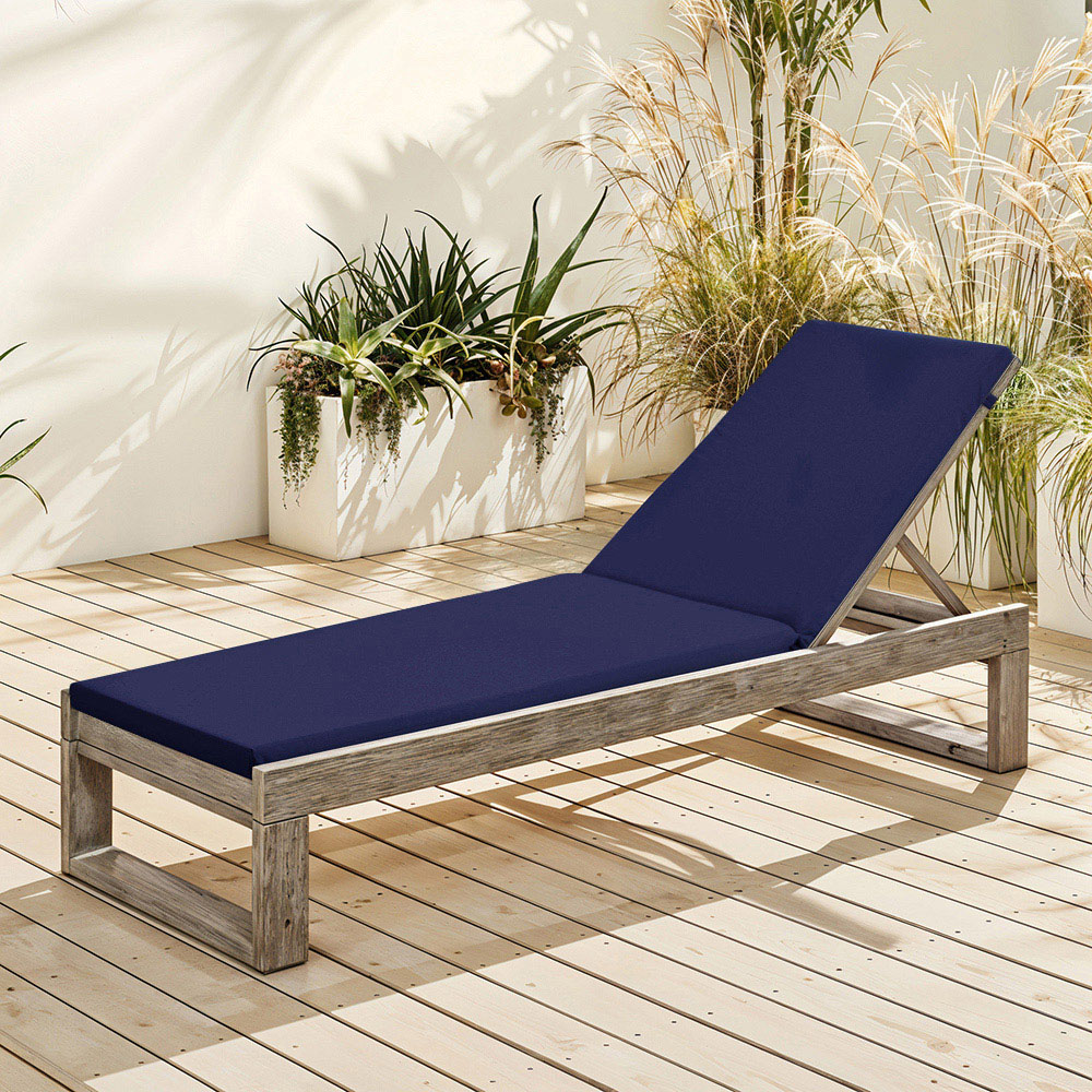 Living and Home Dark Blue Outdoor Sun Lounge Chair Cushion 71 x 112 x 54cm Image 7