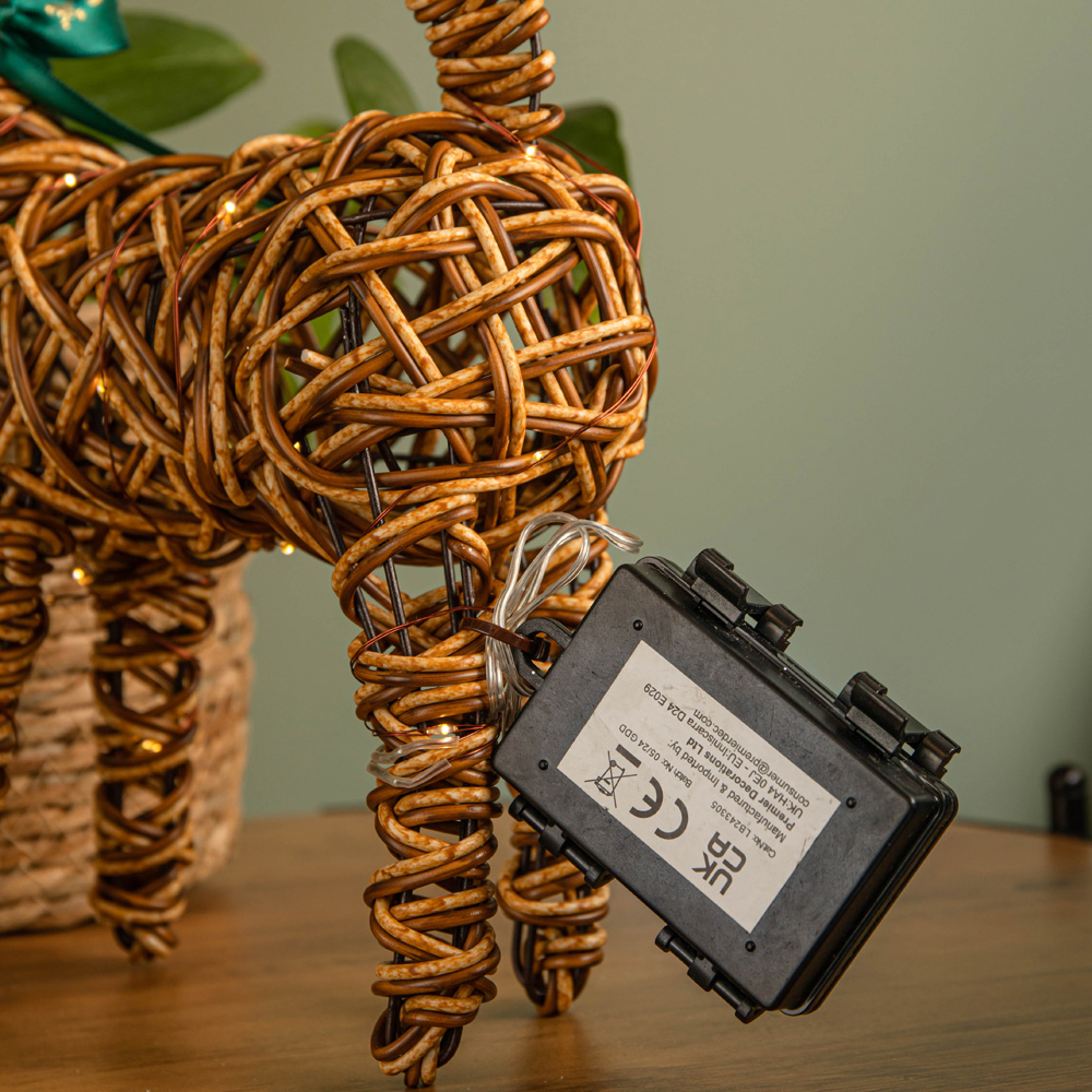 Samuel Alexander Light Up Brown Reindeer Christmas Decoration with Red Nose Image 4