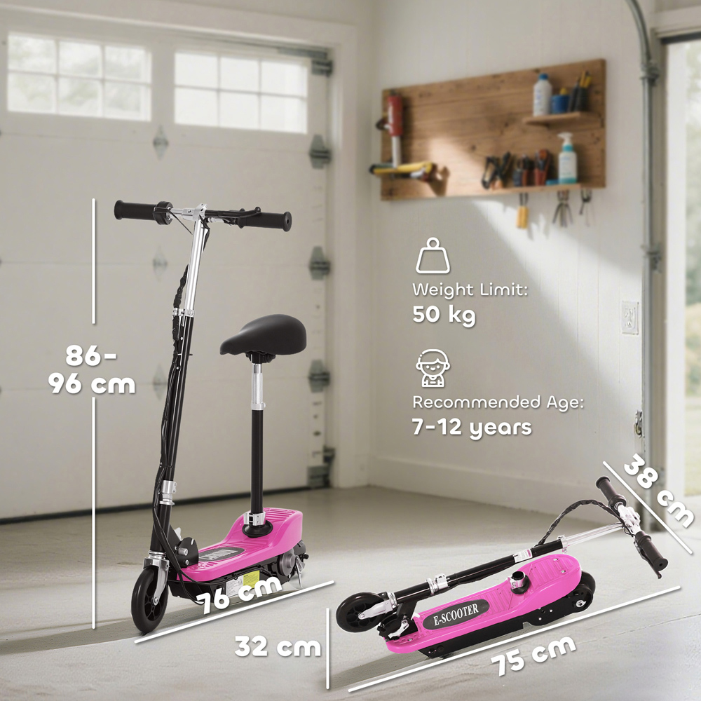 Tommy Toys Pink Foldable Powered Kick Scooter 120W Image 9