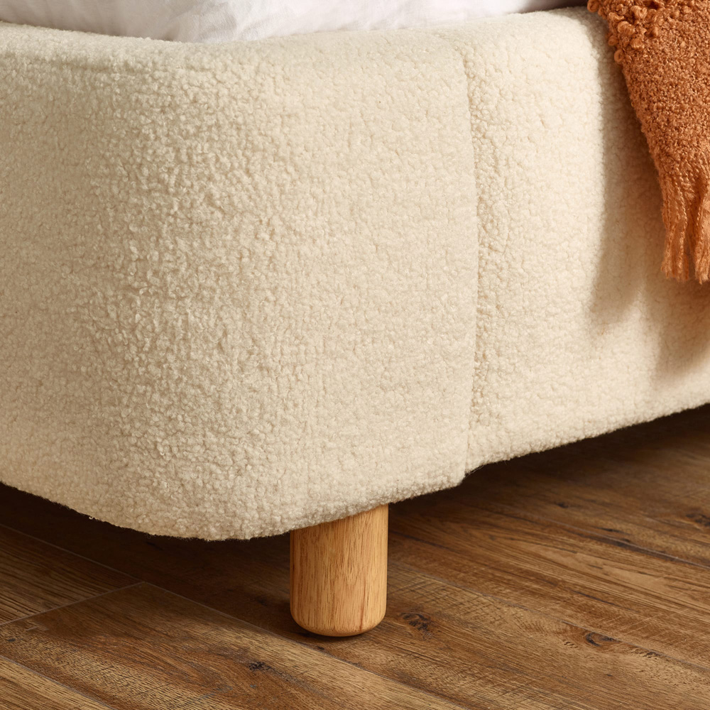 Julian Bowen Oberon Double Cream Boucle Upholstered Bed Image 8