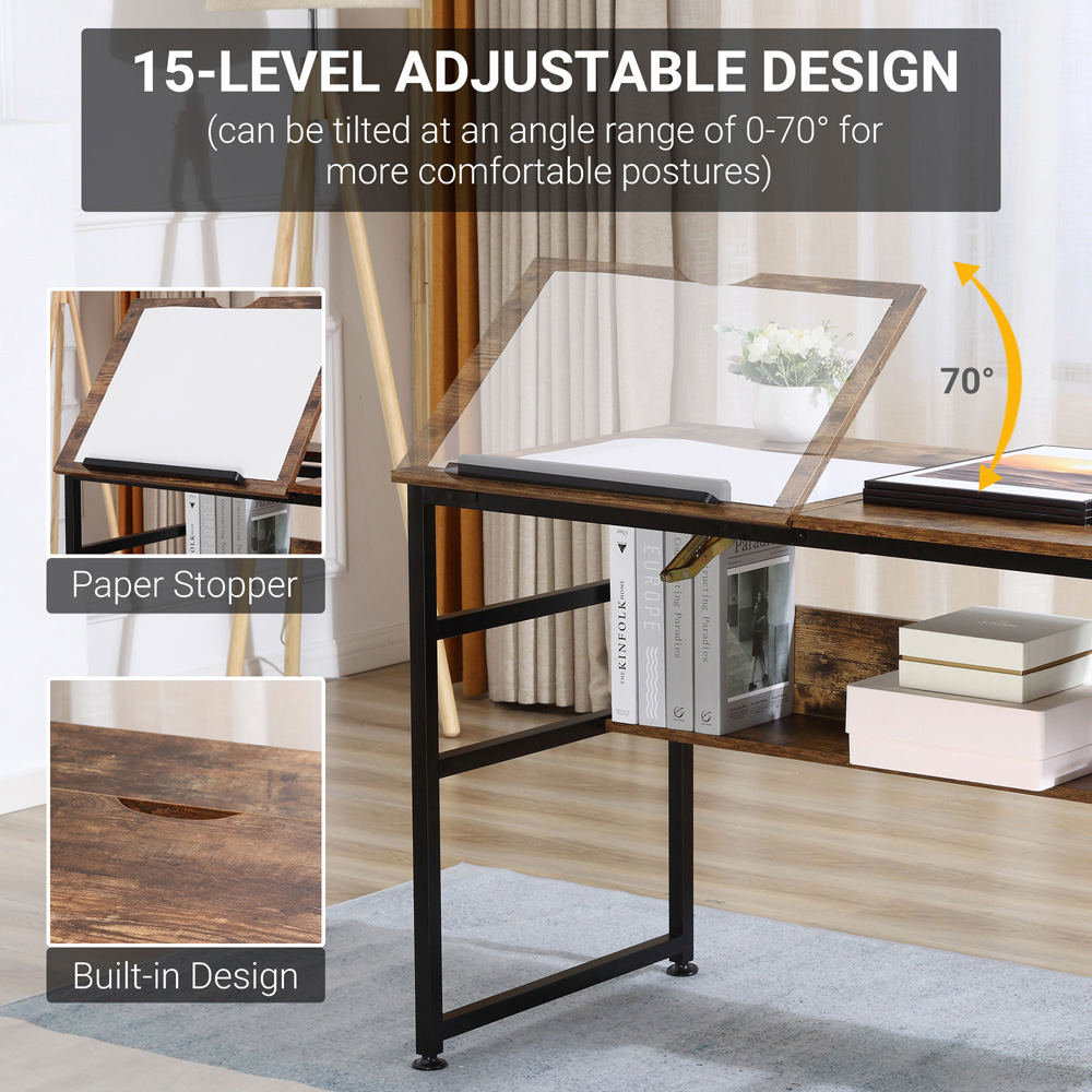Portland Adjustable Drafting Table with 15 Level Tabletop Image 5