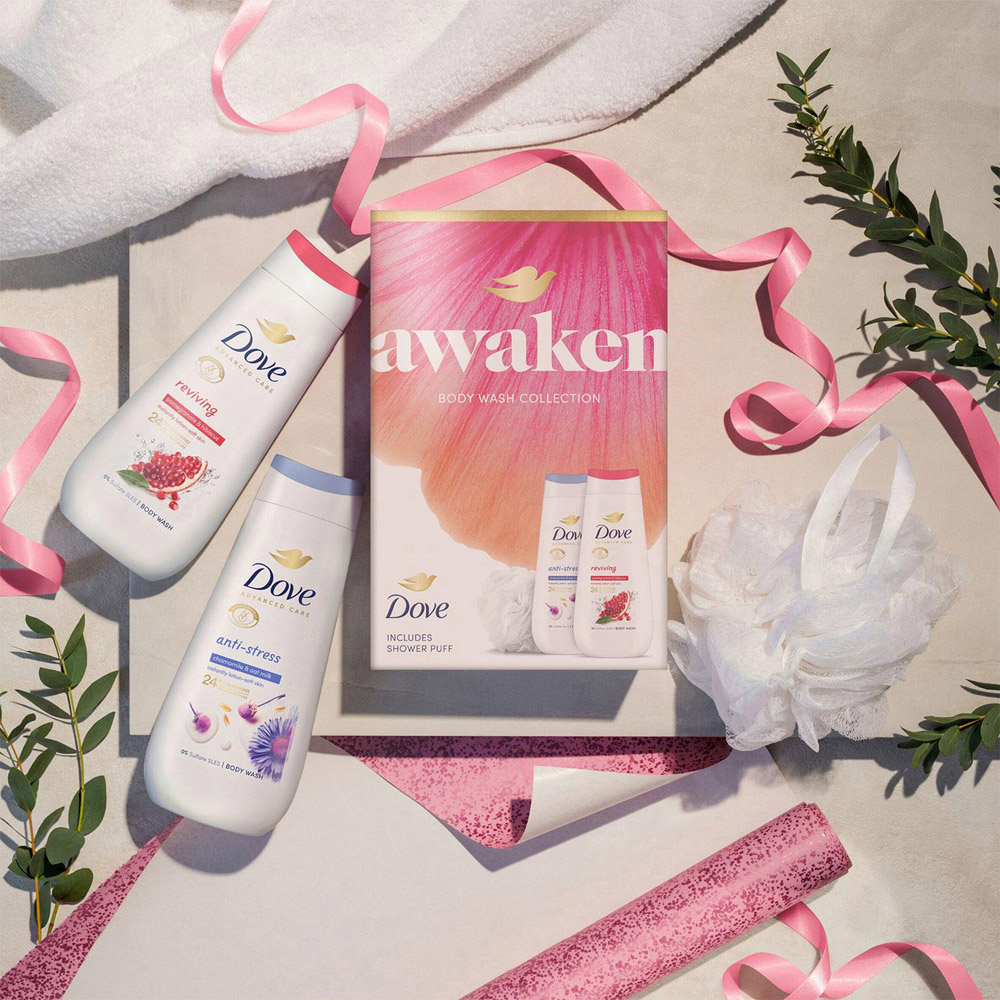 Dove Awaken Revive and Anti Stress Bodywash Duo Gift Set 225ml 2 Pack Image 2