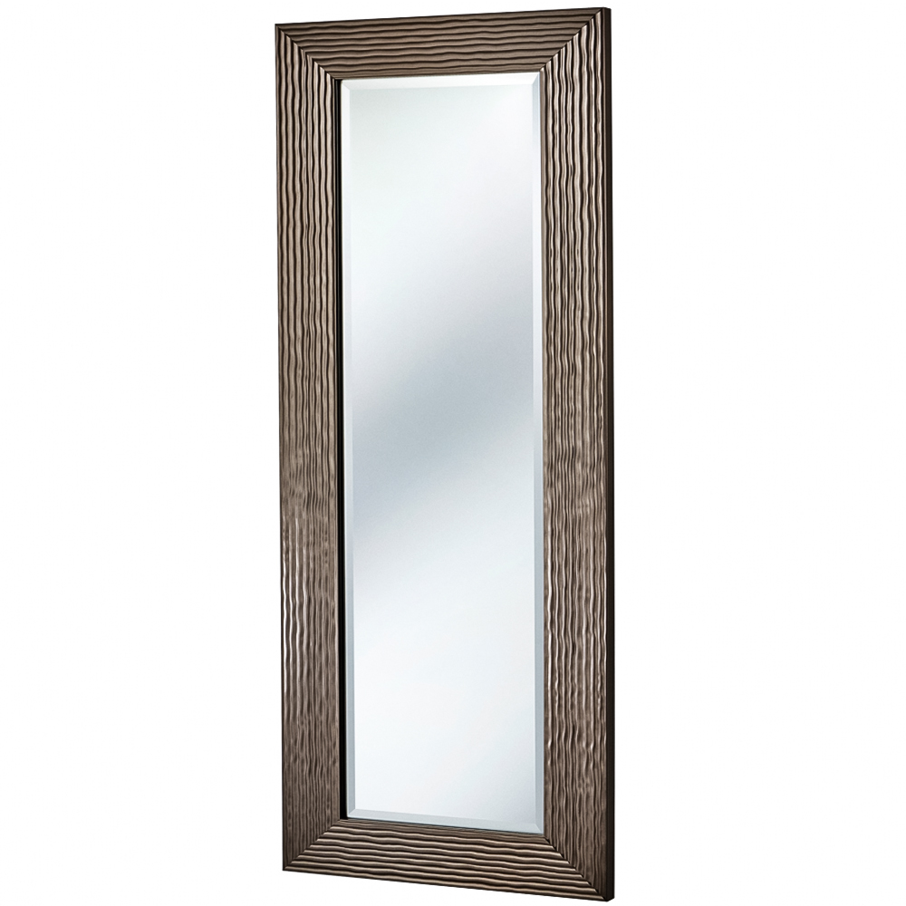 Yearn Bronze Wave Framed Bevelled Tall Wall Mirror 138 x 62cm Image 1
