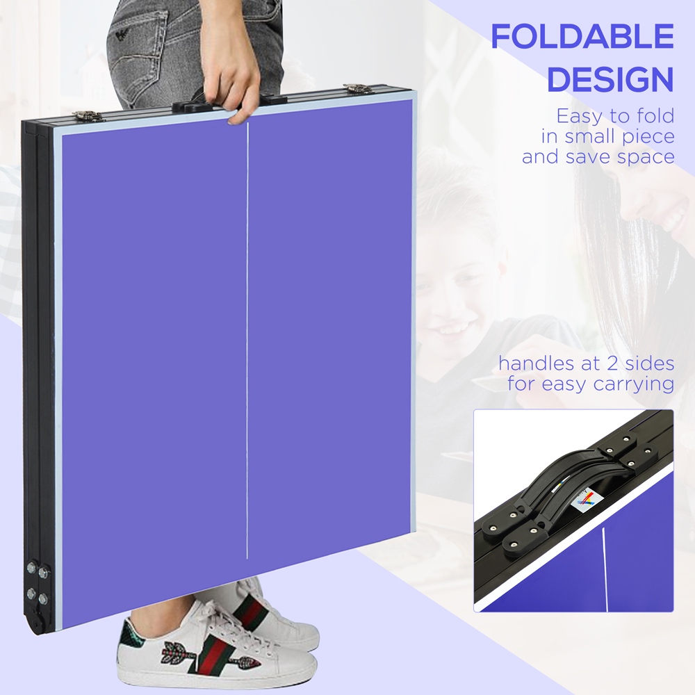 HOMCOM Foldable Mini Table Tennis Set with Net Image 8