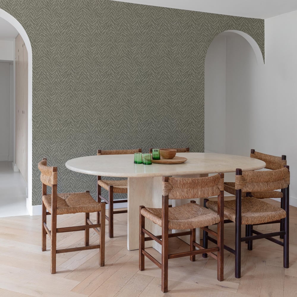 Grandeco Attitude Distressed Zebra Print Dark Natural Vinyl Wallpaper Image 3