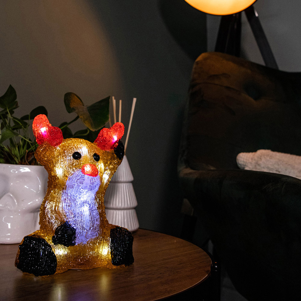 Samuel Alexander Acrylic Sitting Reindeer LED Christmas Decoration 20cm Image 6