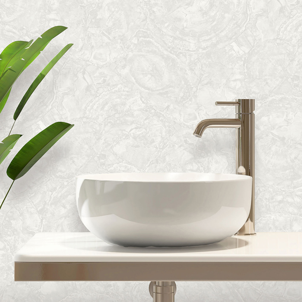 Rasch Orvieto Marble Ice White Wallpaper Image 4