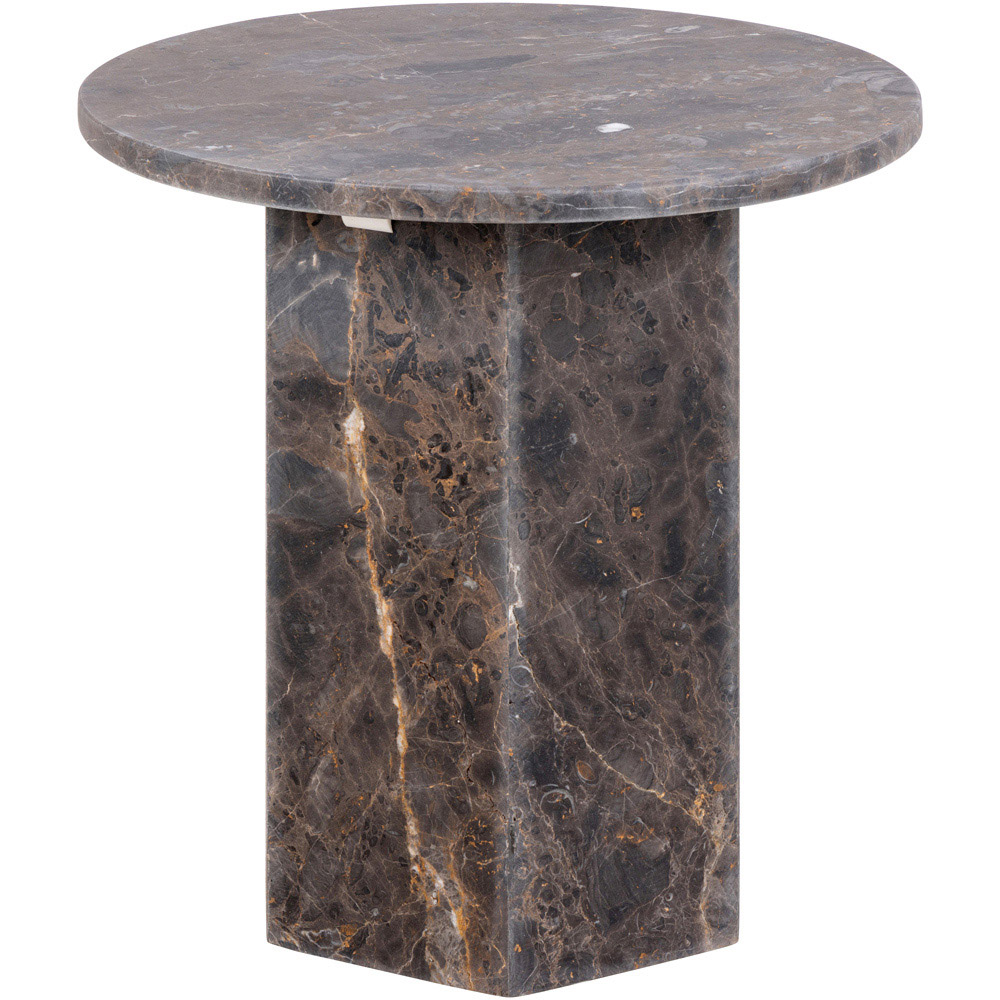 Florence Naxos Marron Marble Round Side Table Image 2