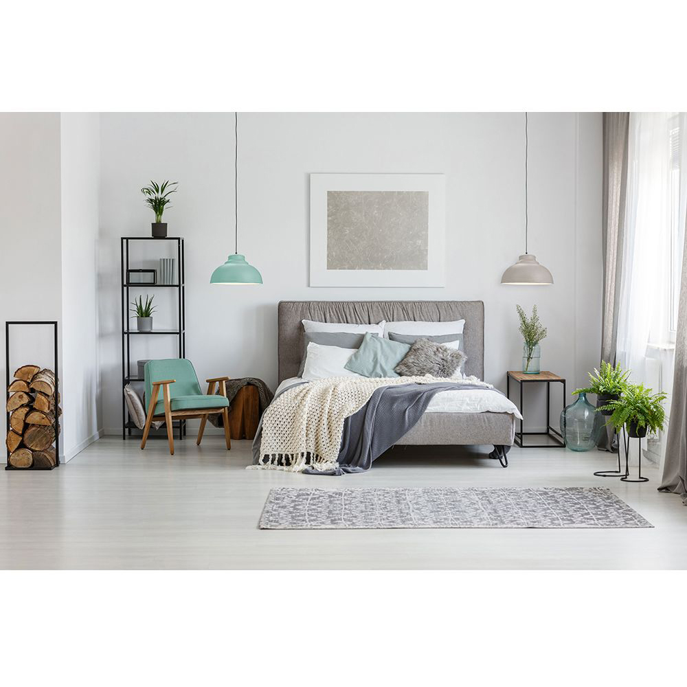 Happy Homewares Dove Grey Metal Galley Ceiling Pendant Light Shade Image 6