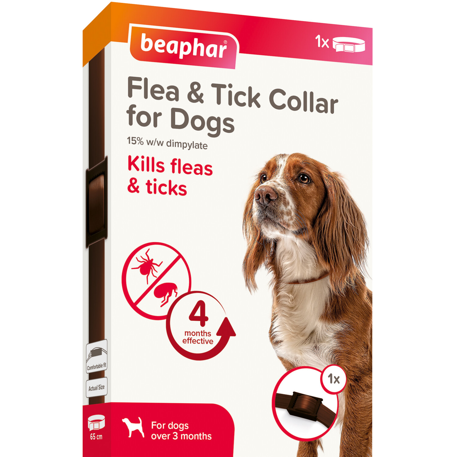 Beaphar Flea and Tick Collar for Dogs - Brown Image 1