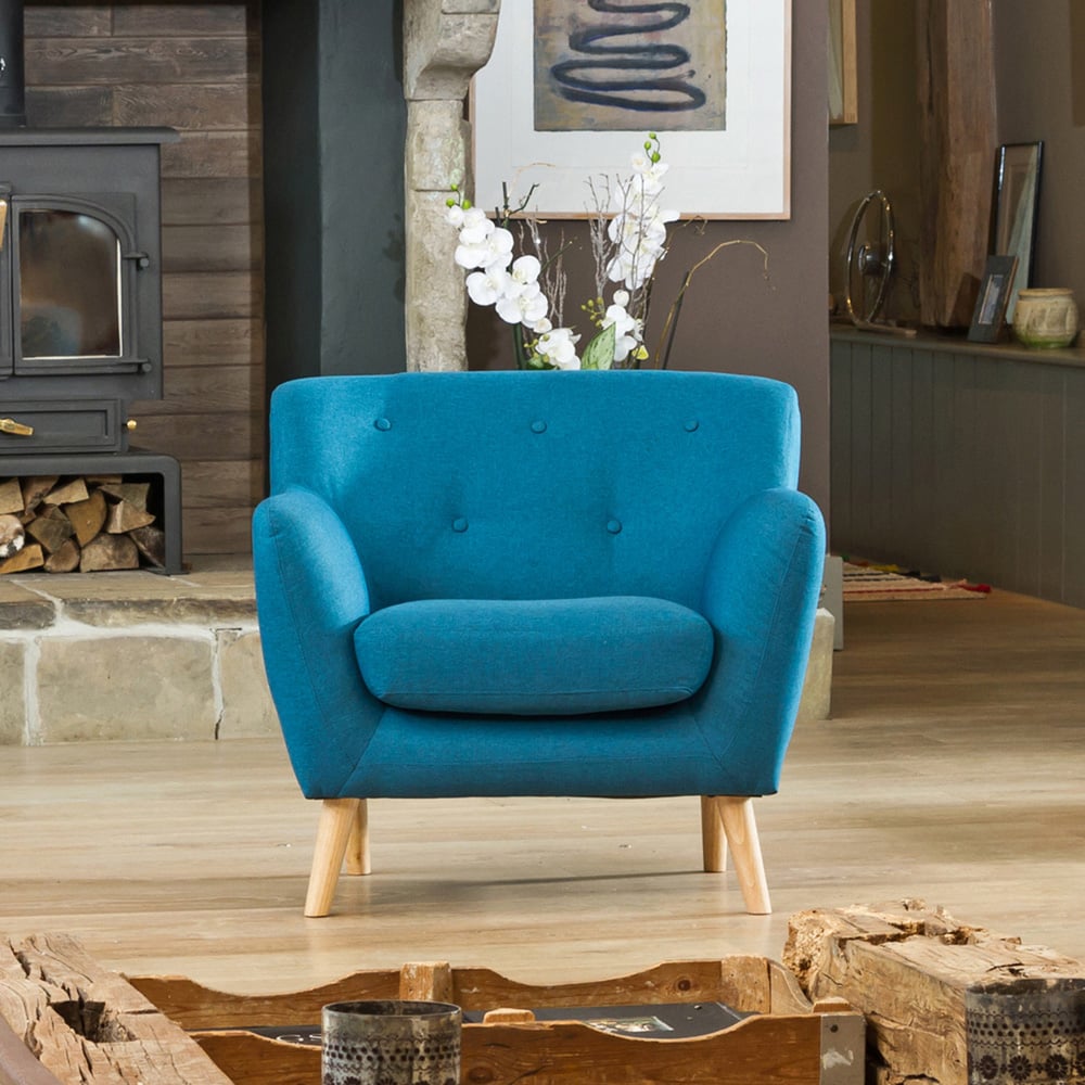 Lynwood Teal Fabric Armchair Image 4