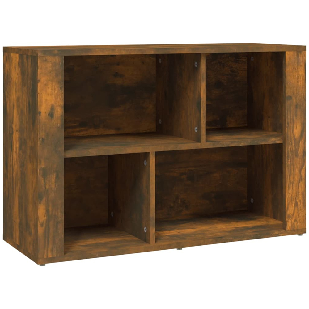 vidaXL 4 Shelf Smoked Oak Wide Sideboard Image 2